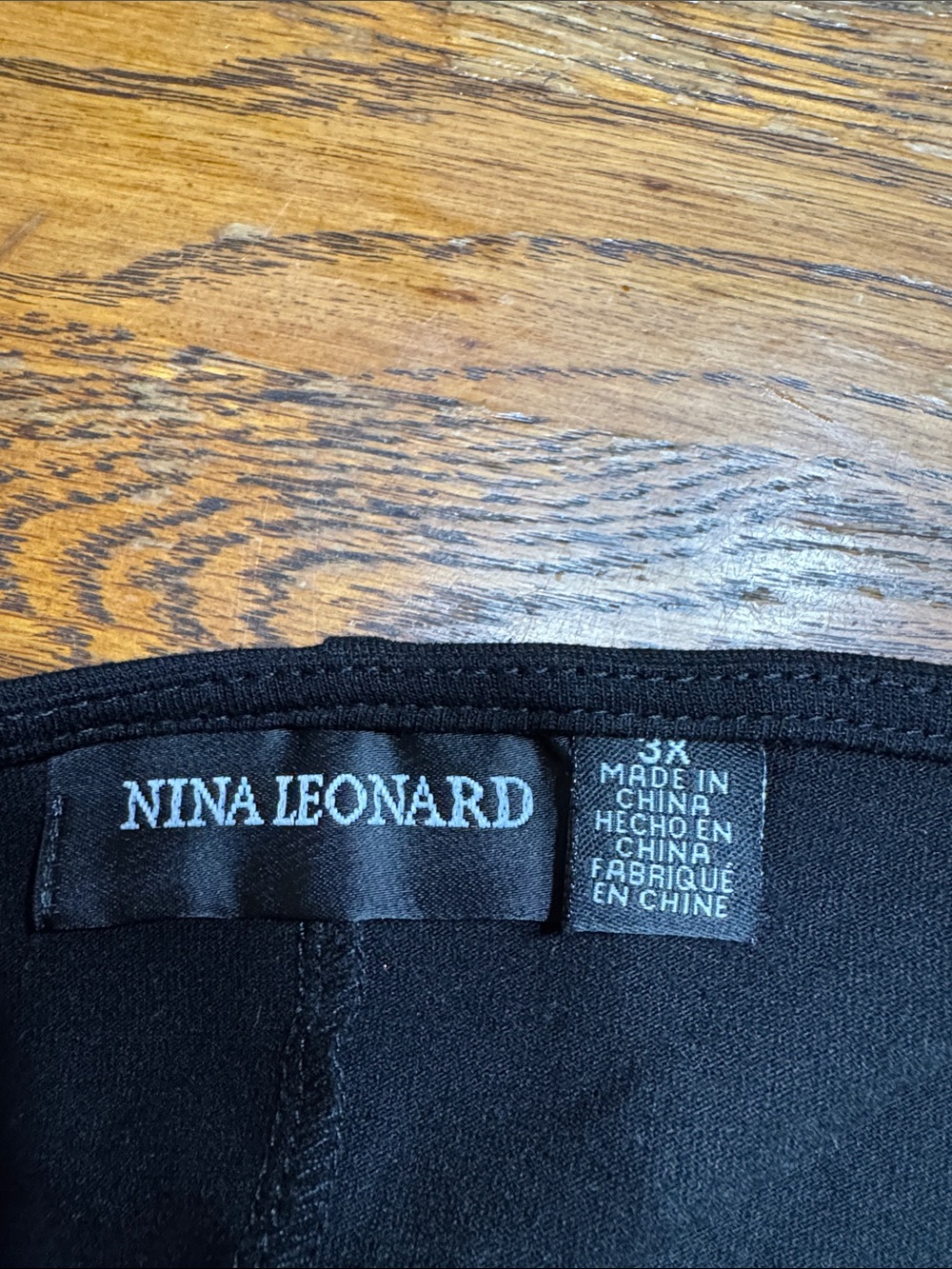 Nina Leonard Black Sleeveless Shift Dress with Lace Trim - Picture 4 of 4